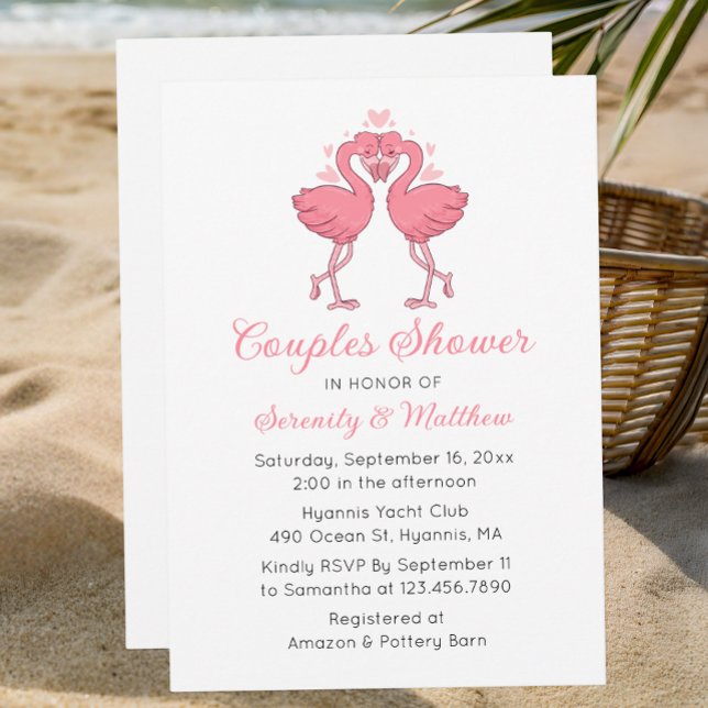 Invitation Flamingo Beach Invite for Couples Bridal Shower (Créateur téléchargé)