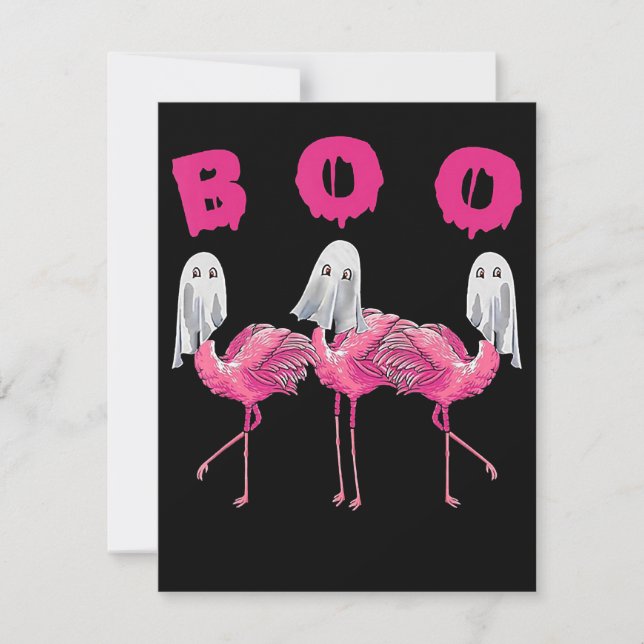 Invitation Flamingo | Fantôme Flamingo Boo Costume Halloween (Devant)