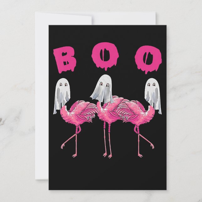 Invitation Flamingo | Fantôme Flamingo Boo Costume Halloween (Devant)
