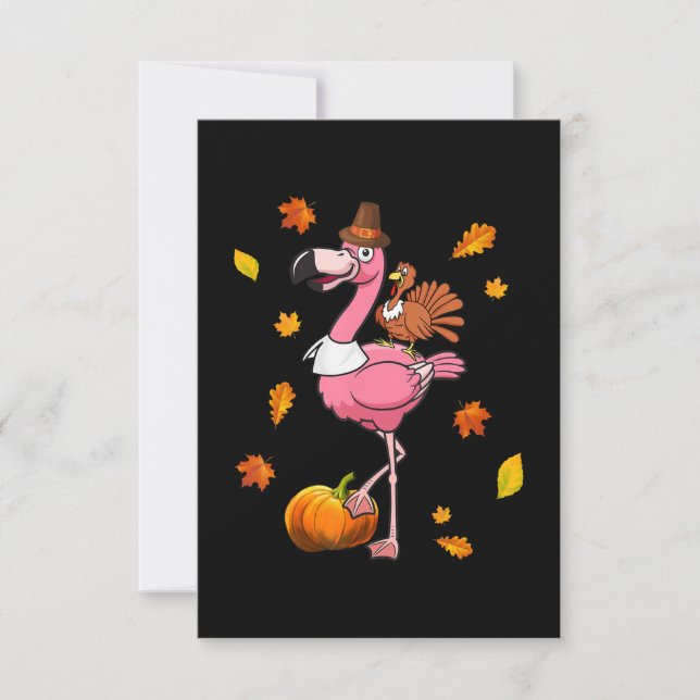 Invitation Flamingo | Flamingo Action de grâce Halloween (Devant)