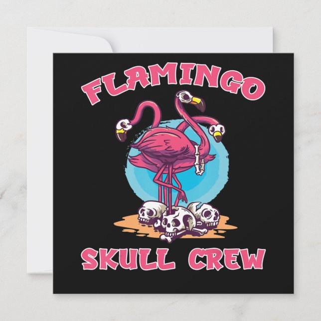 Invitation Flamingo | Flamingo Skull Crew Halloween Costume (Devant)