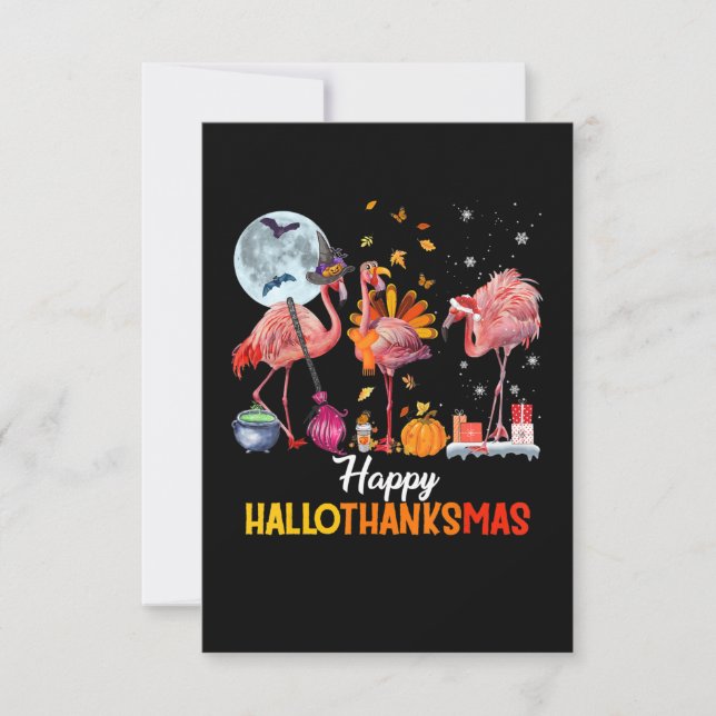 Invitation Flamingo|Flamingo Thanksgiving Halloween Christmas (Devant)