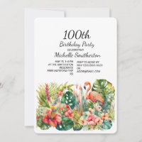 Flamingo Floral Tropical 100e Anniversaire