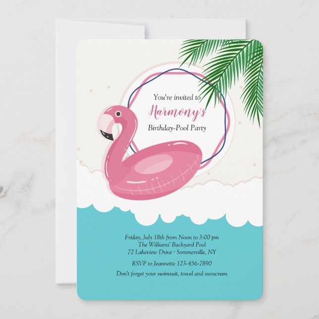 Invitation Flamingo Flottant (Devant)