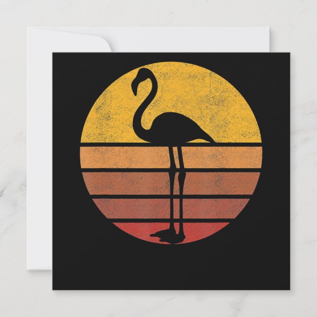 Invitation Flamingo |Sunset Trendy Animal Silhouette Flamingo (Devant)