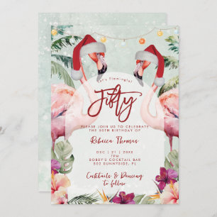 Invitation Flamingo tropical à cinquante anniversaire invitat