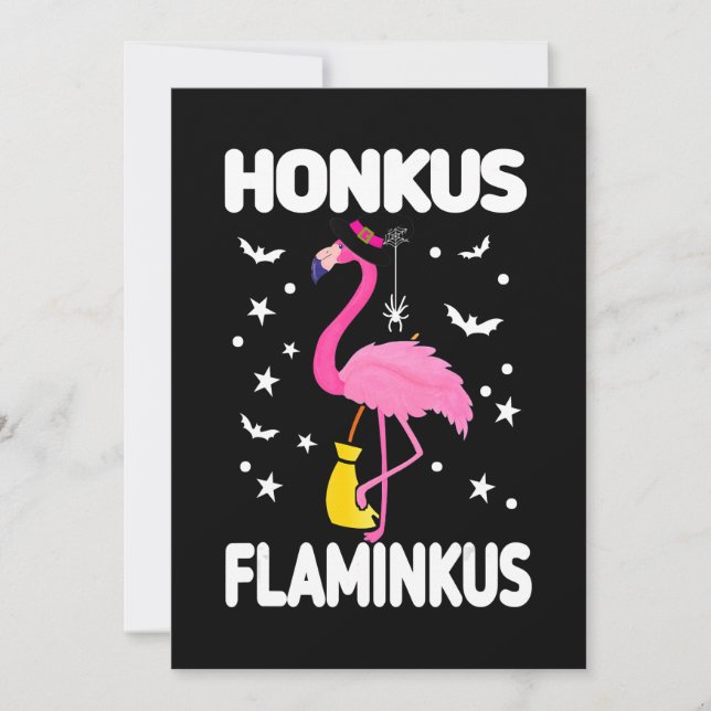 Invitation Flamingoo | Honkus Flaminkus Halloween Flamingoo (Devant)