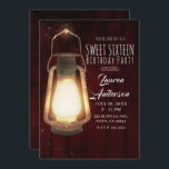 Invitation Flamme de lanterne rustique Feu de cerisier Bois D<br><div class="desc">customiser pour votre événement</div>