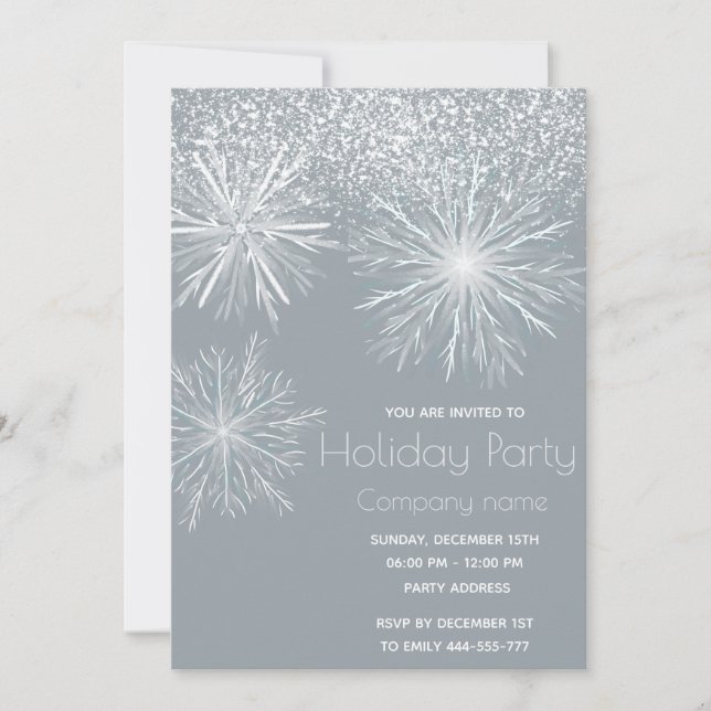 Invitation Flamme de neige de couleur d'aquarelle moderne Fêt (Devant)