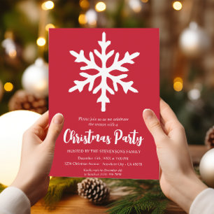 Invitation Flamme de neige de Noël Fête de Noël minimaliste r