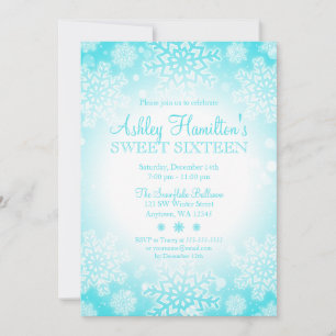 Invitation Flamme de neige Turquoise Lumineuse Wonderland Swe