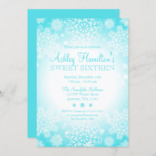 Invitation Flamme de neige Turquoise Lumineuse Wonderland Swe