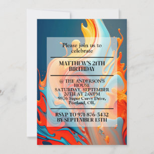Invitation Flammes chaotiques Imprimer Fête d'anniversaire