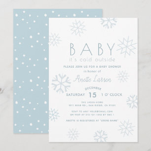 Invitation Flammes De Neige Bébé Son Froid Extérieur Douche I