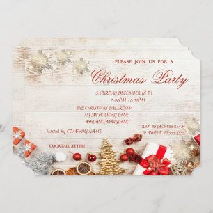 Invitation Flammes de neige de l'arbre de Noël, Fête de Noël 