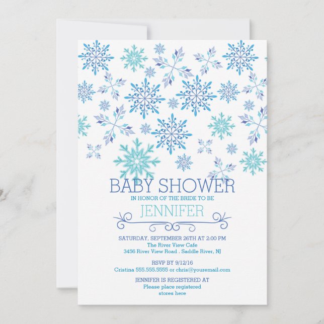 Invitation Flammes de neige d'hiver modernes Baby shower neut (Devant)