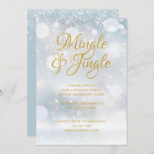 Invitation Flammes de neige Fête de Noël d'hiver