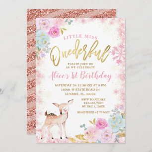 Invitation Flammes de neige florales roses d'hiver Onederder