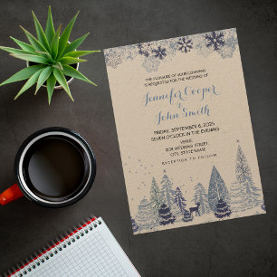 Invitation Flammes de neige rustiques Mariage hivernal