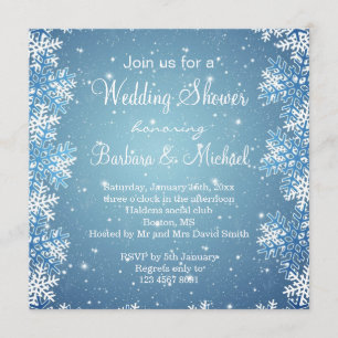 Invitation Flammes de neige sur un Wedding shower arrière - p