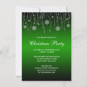 Invitation Flammes de neige vertes noires