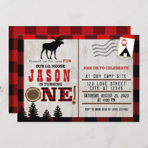 Invitation Flanel vers le haut pour s'amuser Little Moose 1er