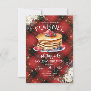 Invitation Flannel et Flapjacks Noël Fête Brunch