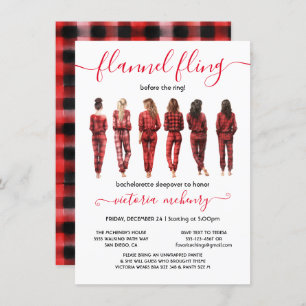 Invitation Flannel Fling avant la Bachelorette de l'anneau