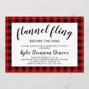 Invitation Flannel Fling Avant Le Ring.Bachelorette Party