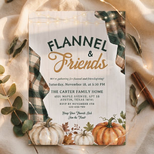 Invitation Flannel & Friends Friendsgiving Rustique Citrouill