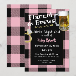 Invitation Flannel Girls Night Out Bachelorette Party