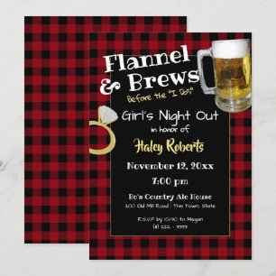 Invitation Flannel Girls Night Out Bachelorette Party