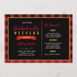 Invitation Flannels fourrure et fizz bachelorette