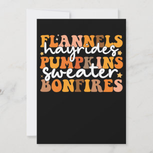 Invitation Flannels Hayrides Chandails Citrouille Bonfires Gr