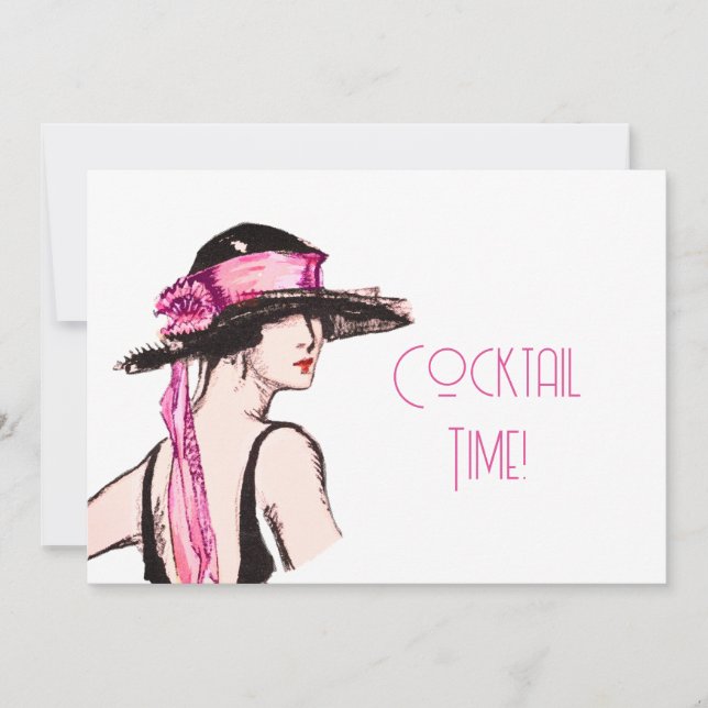 Invitation Flapper Girl Cocktail Party (Devant)