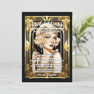 Invitation Flapper girl parle blonde gatsby des années 1920