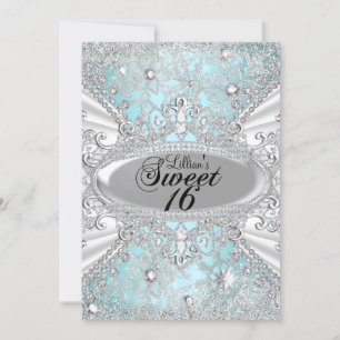 Invitation Fléau de neige diamant Blue Winter Wonderland Swee