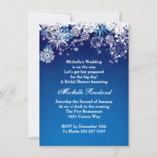 Invitation Fléaux de neige blancs sur la Fête de l'mariée d'h