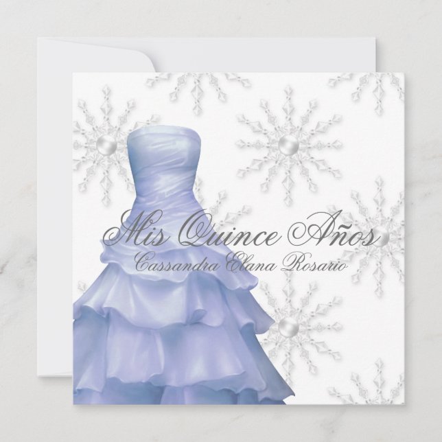 Invitation Flèches blanches bleues Quinceanera (Devant)