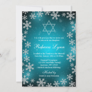 Invitation Flèches de neige brillantes Turquoise Blue Winter 