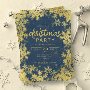 Invitation Flèches de neige de la Marine d'or moderne