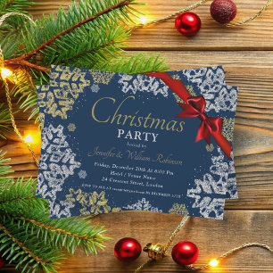 Invitation Flèches de neige en or et en argent Xmas Holiday N