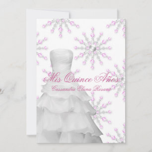 Invitation Flèches roses Quinceanera blanc rose