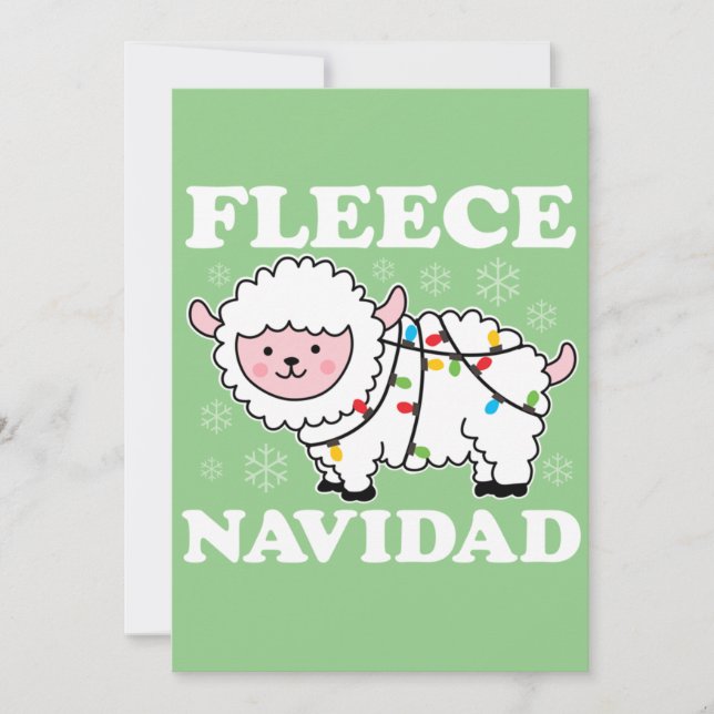 Invitation Fleece Navidad Feliz Funny Noël Kawaii Sheep (Devant)