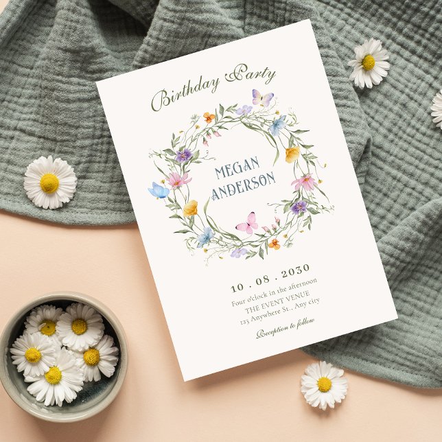 Invitation Fleur anniversaire de couronne (Créateur téléchargé)