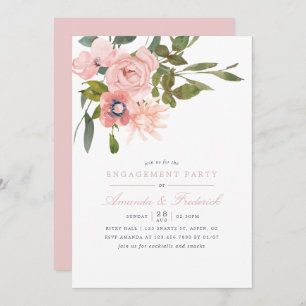 Invitation Fleur aquarelle Blush Pink