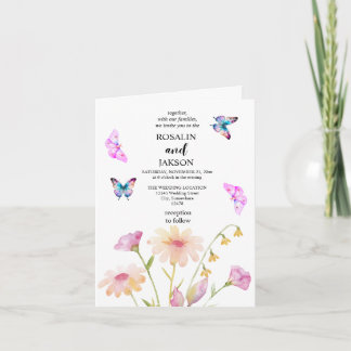 Invitation fleur aquarelle modifiable