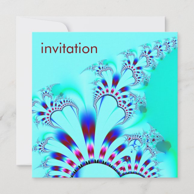 Invitation Fleur · Art de fractale · Turquoise (Devant)