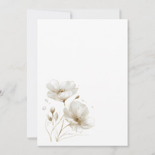 Invitation Fleur blanche et or simple Mariage blanc