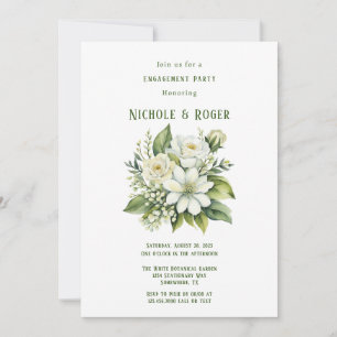 Invitation Fleur blanche Green Painted Engagement Party